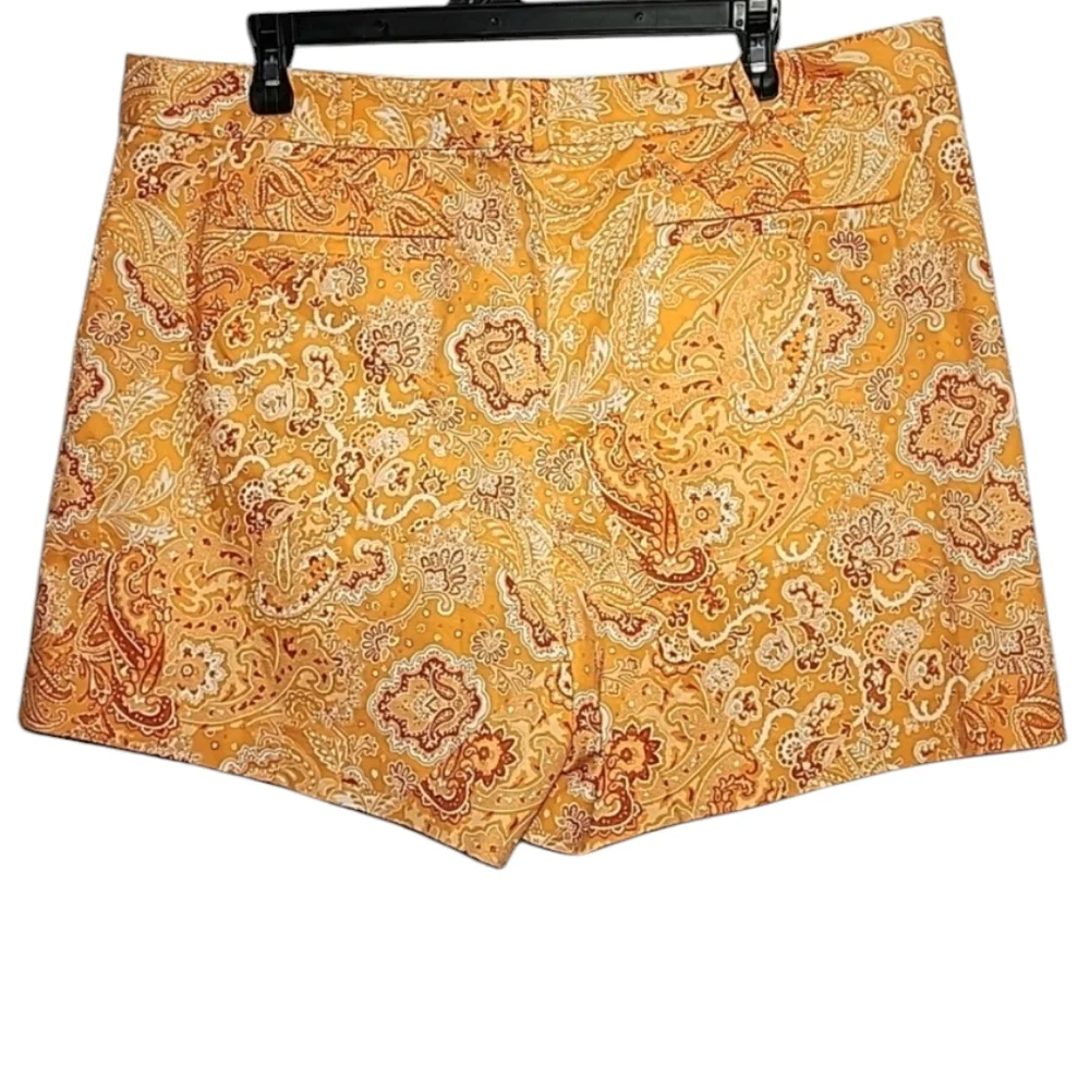 Michael Kors Size 14‎ paisley orange chino shorts Women's